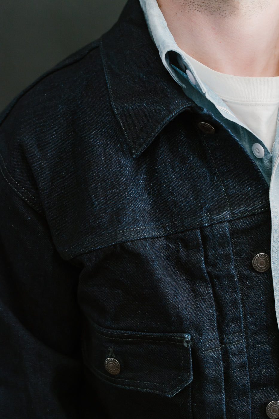 2102SRB - 15.5oz Super Rough Selvedge Type II Jacket - Indigo x Black