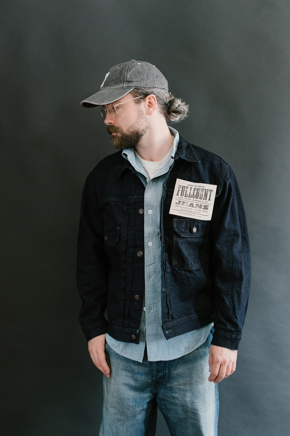 2102SRB - 15.5oz Super Rough Selvedge Type II Jacket - Indigo x Black