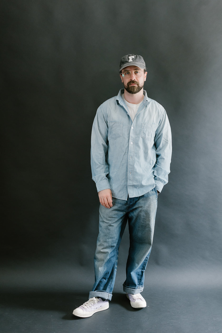 4091HW - 20s Short Chambray Shirt -
