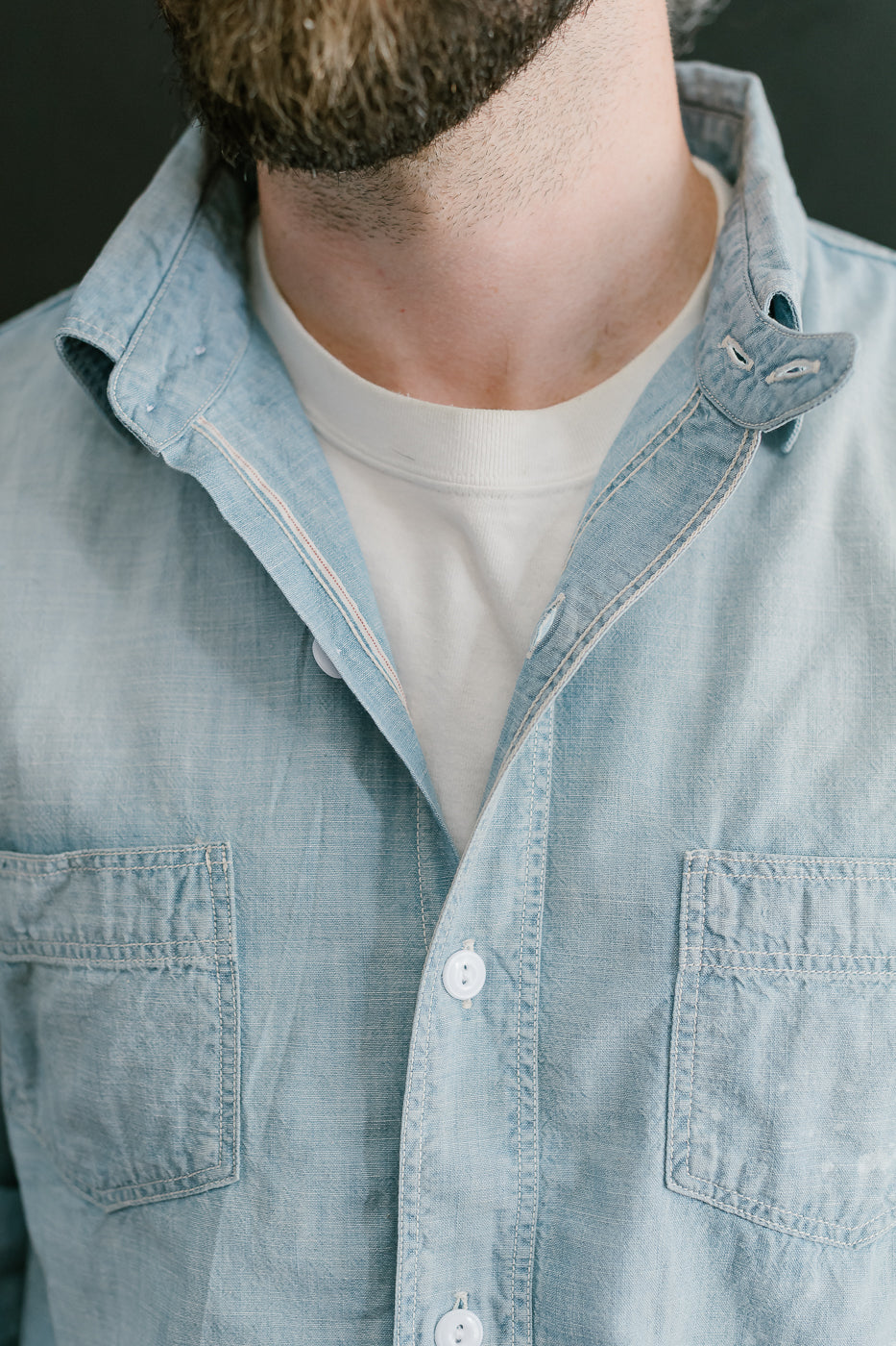 4091HW - 20s Short Chambray Shirt -