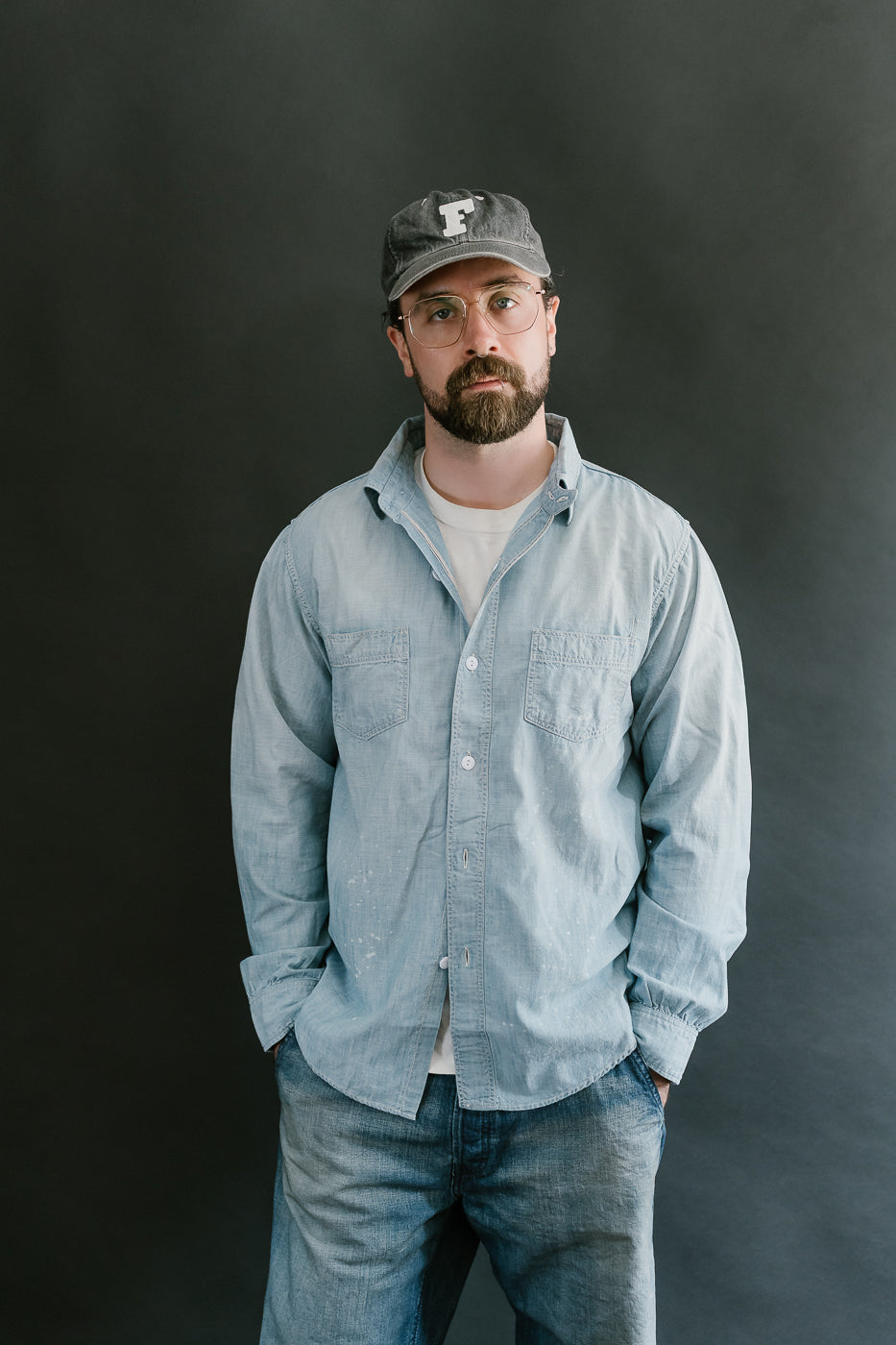 4091HW - 20s Short Chambray Shirt -