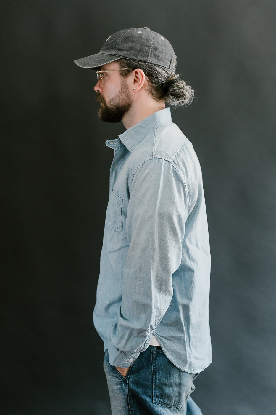 4091HW - 20s Short Chambray Shirt -