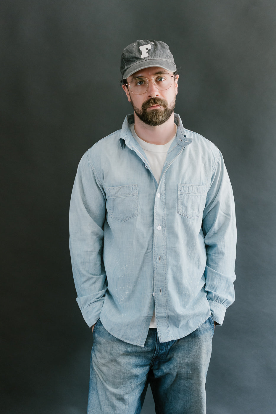 4091HW - 20s Short Chambray Shirt -