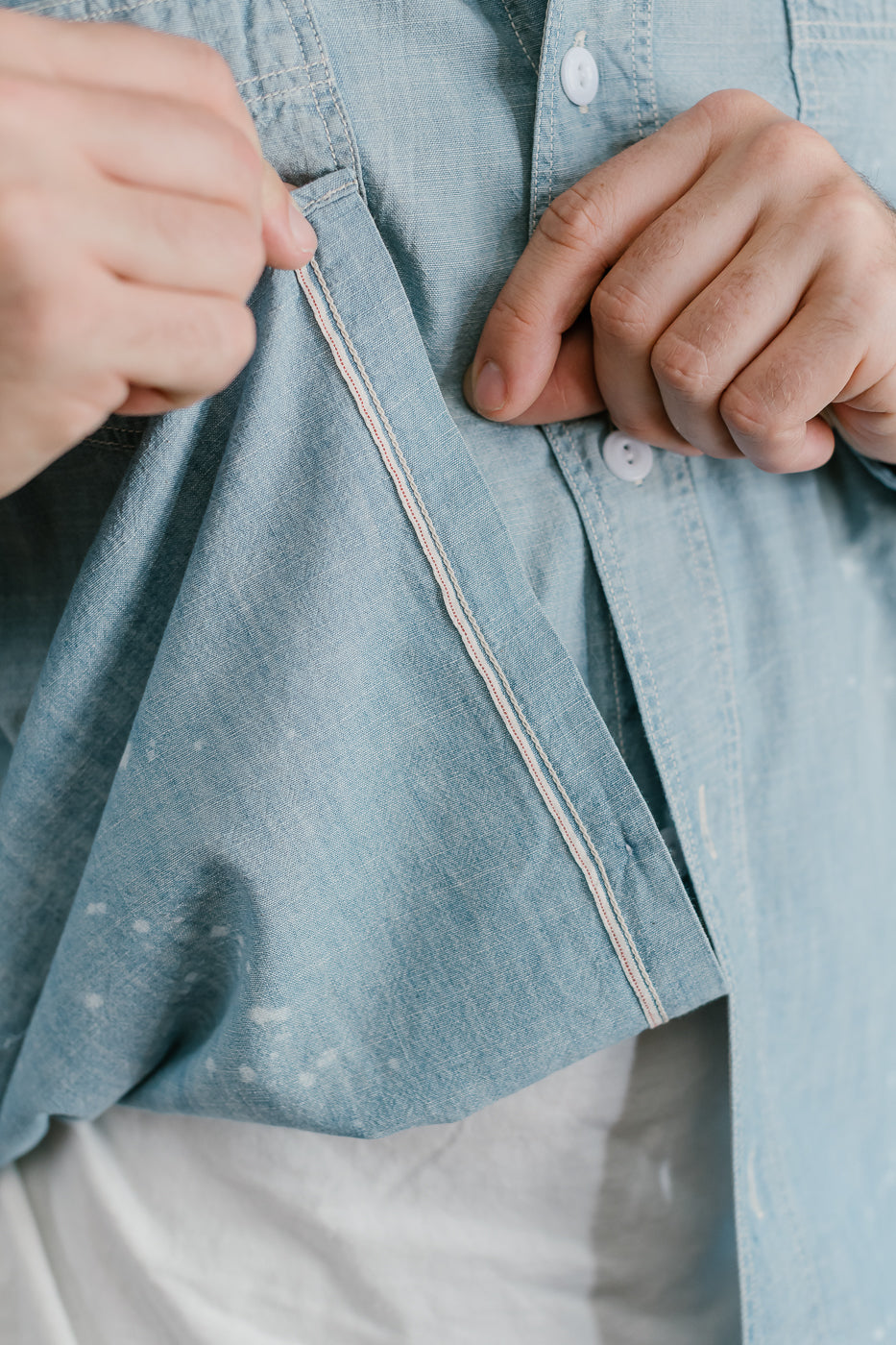 4091HW - 20s Short Chambray Shirt -