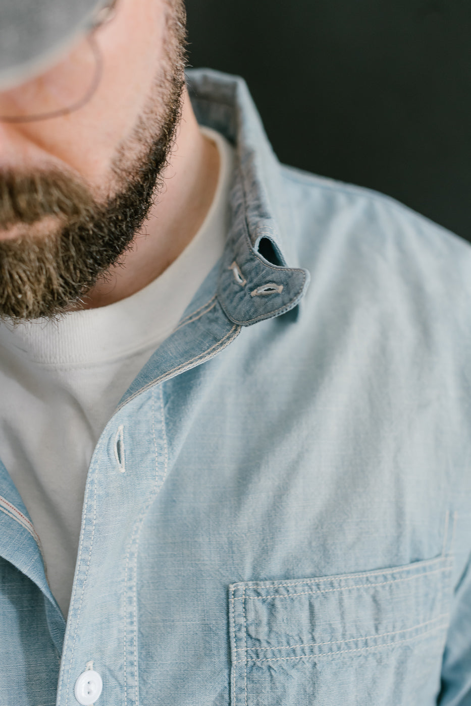 4091HW - 20s Short Chambray Shirt -