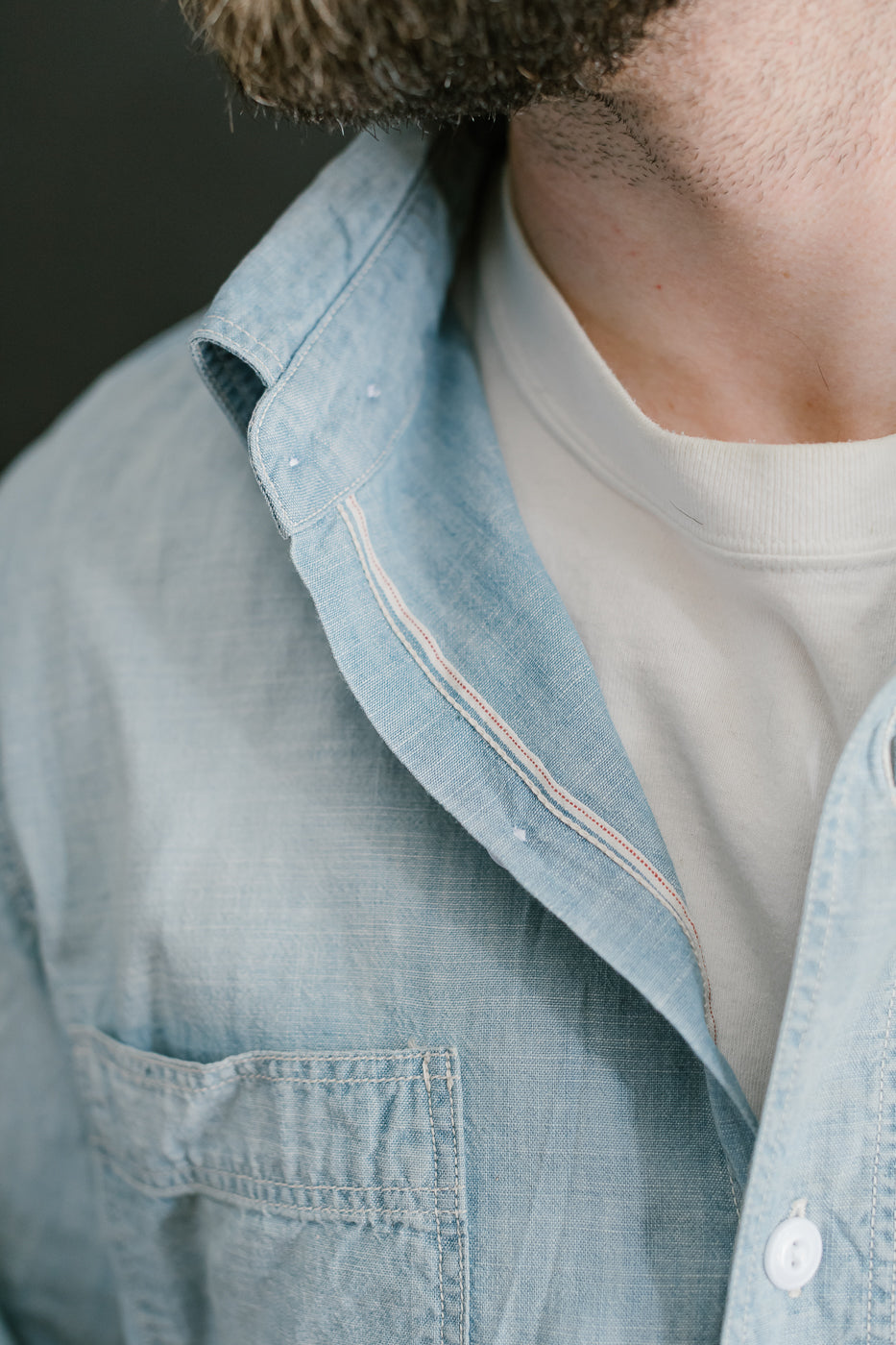 4091HW - 20s Short Chambray Shirt -