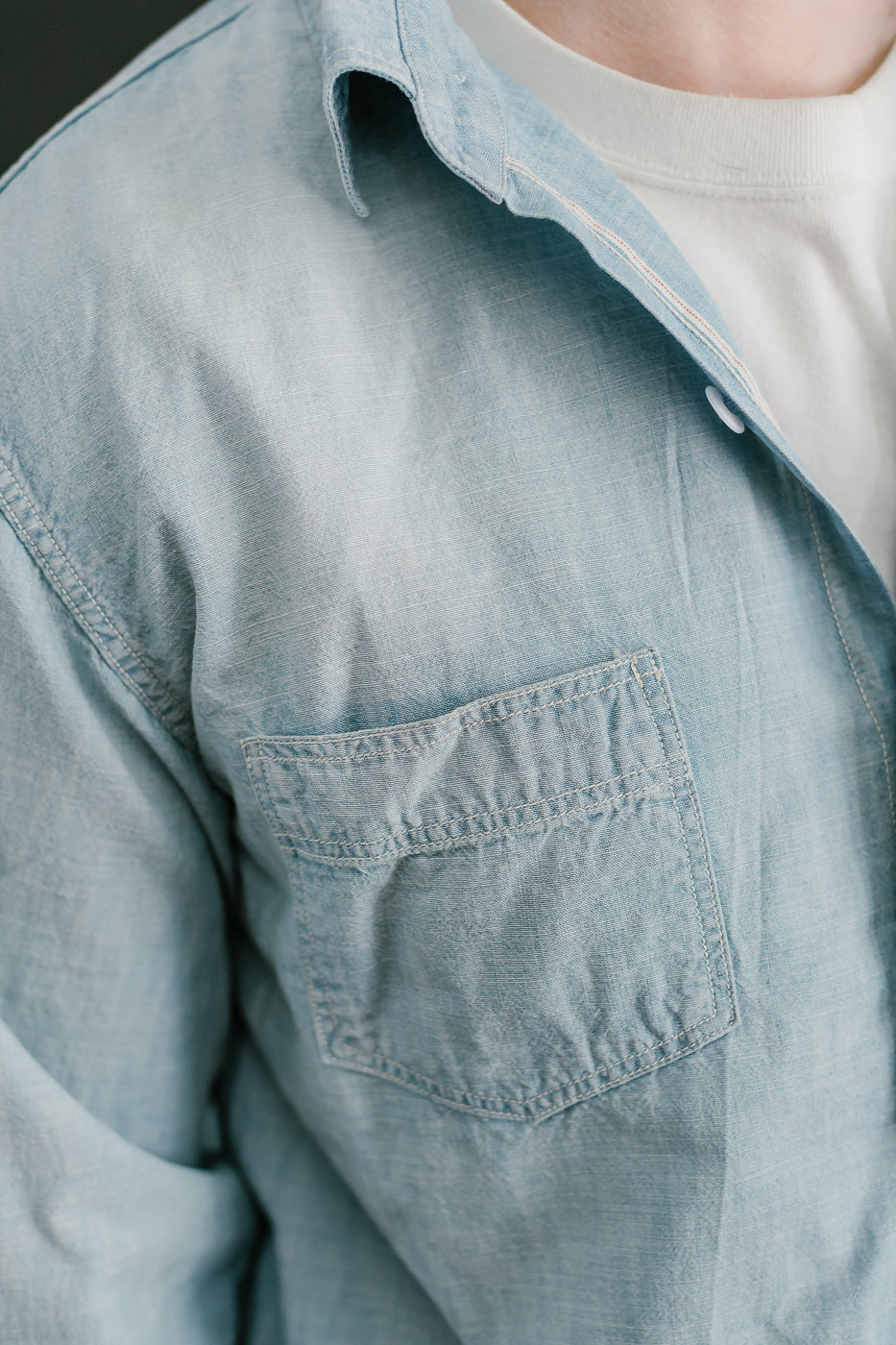 4091HW - 20s Short Chambray Shirt -