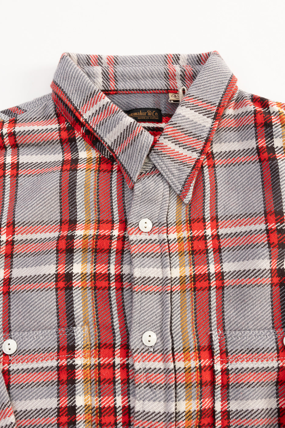 4094 - Original Cotton Check Flannel Work Shirt - Gray, Red | Dant