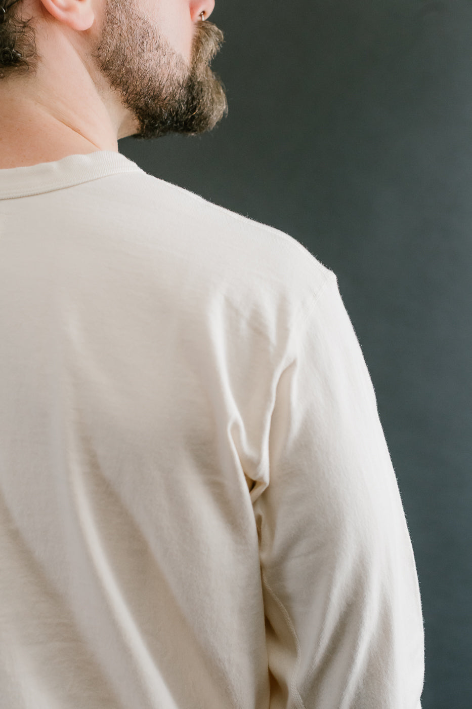 5222L - Flat Seam Heavyweight LS T-Shirt - Ecru