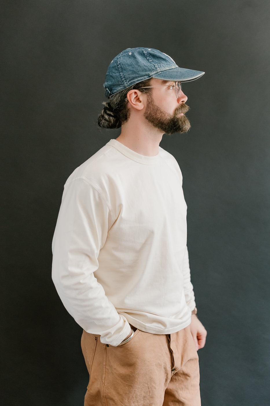 5222L - Flat Seam Heavyweight LS T-Shirt - Ecru