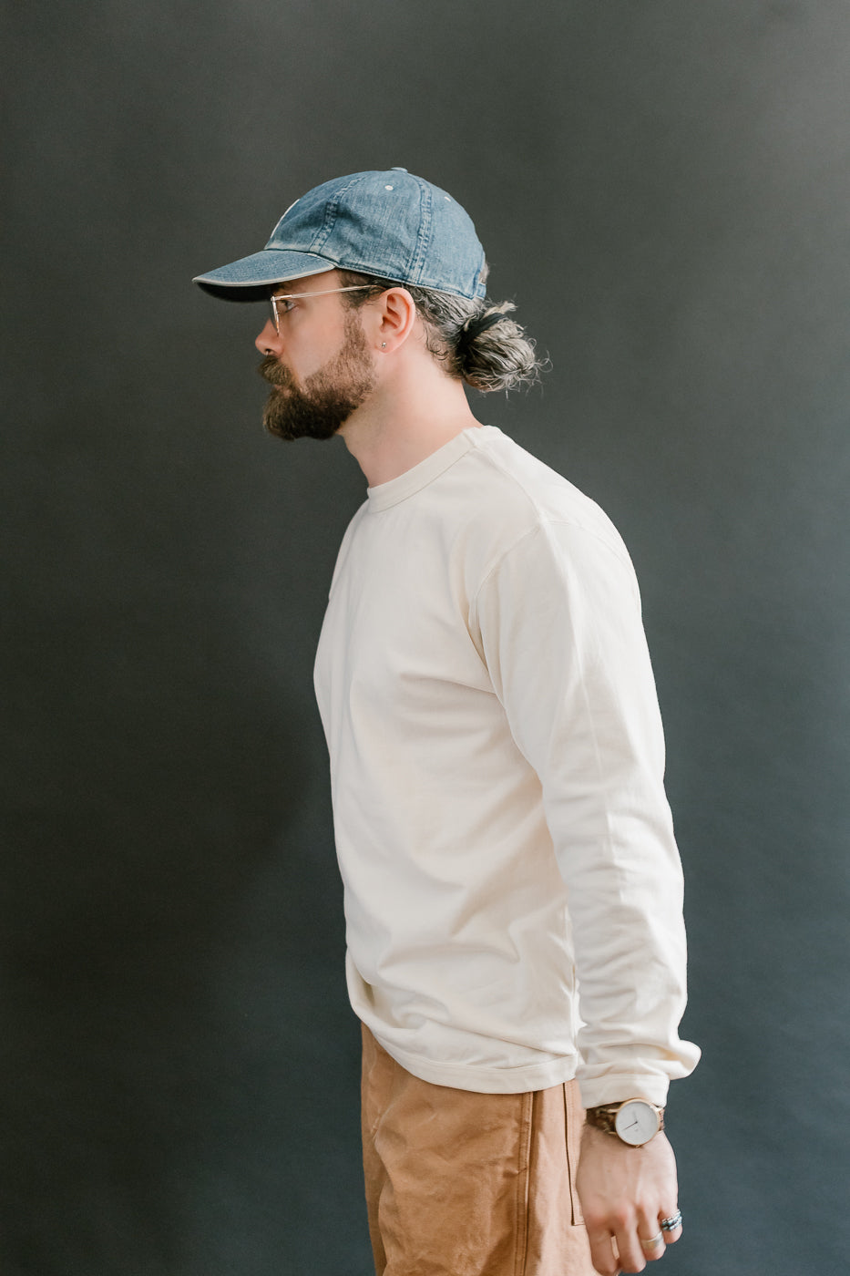 5222L - Flat Seam Heavyweight LS T-Shirt - Ecru