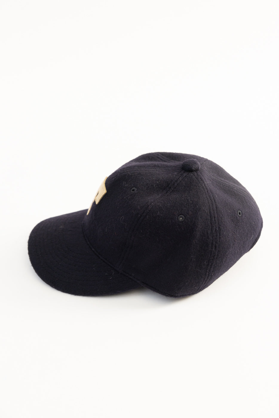 6853-25 - 6 Panel Melton Baseball Cap 'F' Patch - Navy | Dant