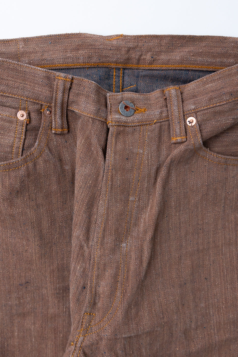 13oz Skein Dyed Persimmon x Aizome Selvedge Jeans - Regular