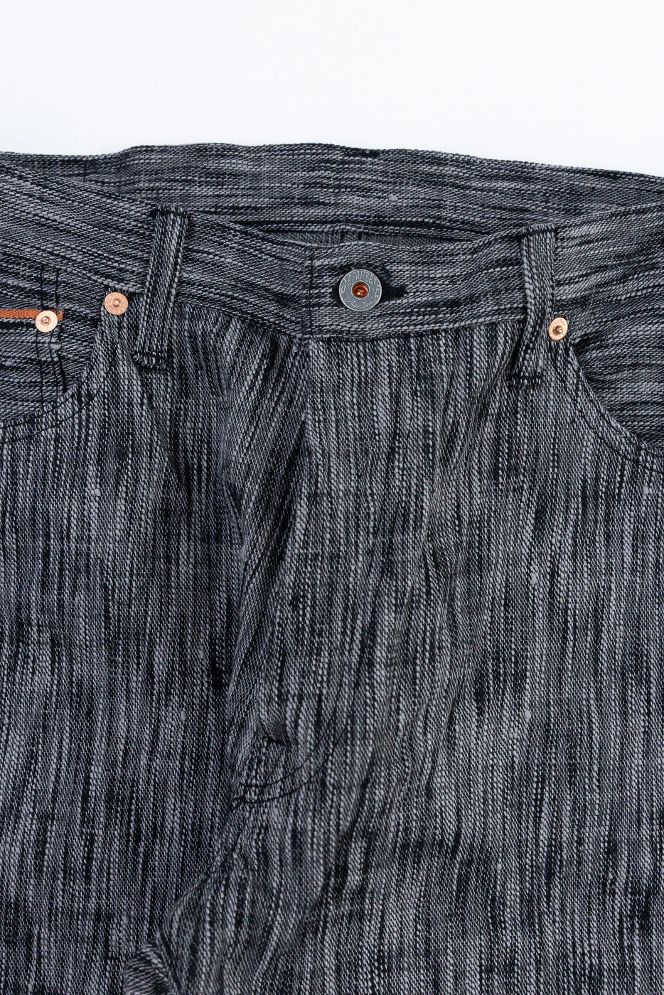 15oz Skein Dyed Slubby Black x Gray Selvedge Jeans - Slim Straight