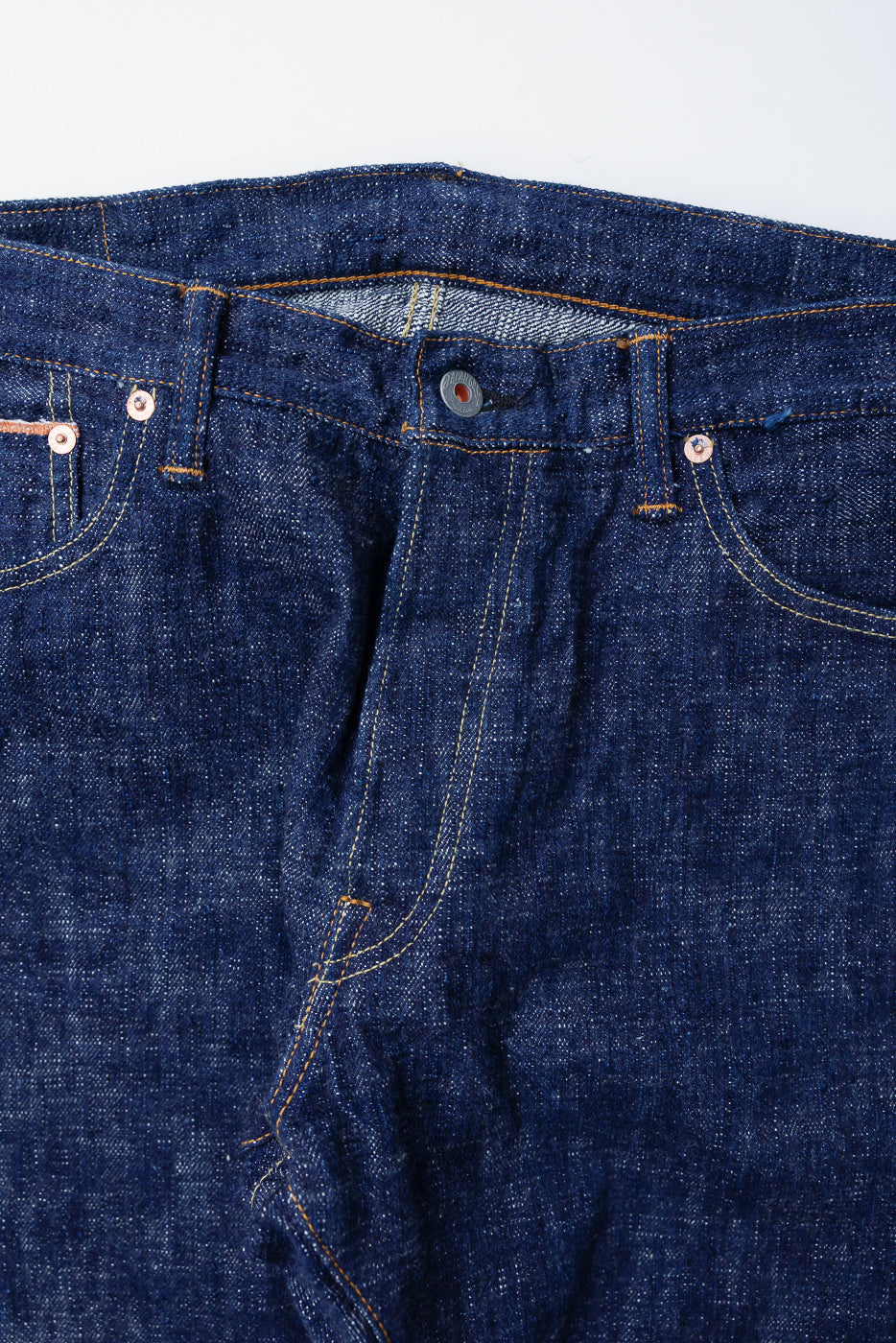 15oz Skein Dyed Slubby Blue Indigo Selvedge Jeans - Slim Straight