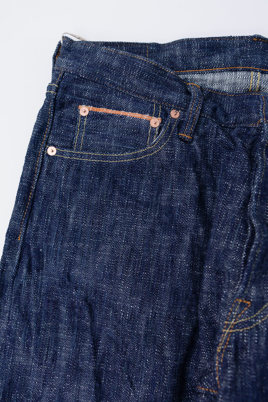 15oz Skein Dyed Slubby Green Indigo Selvedge Jeans - Slim Straight