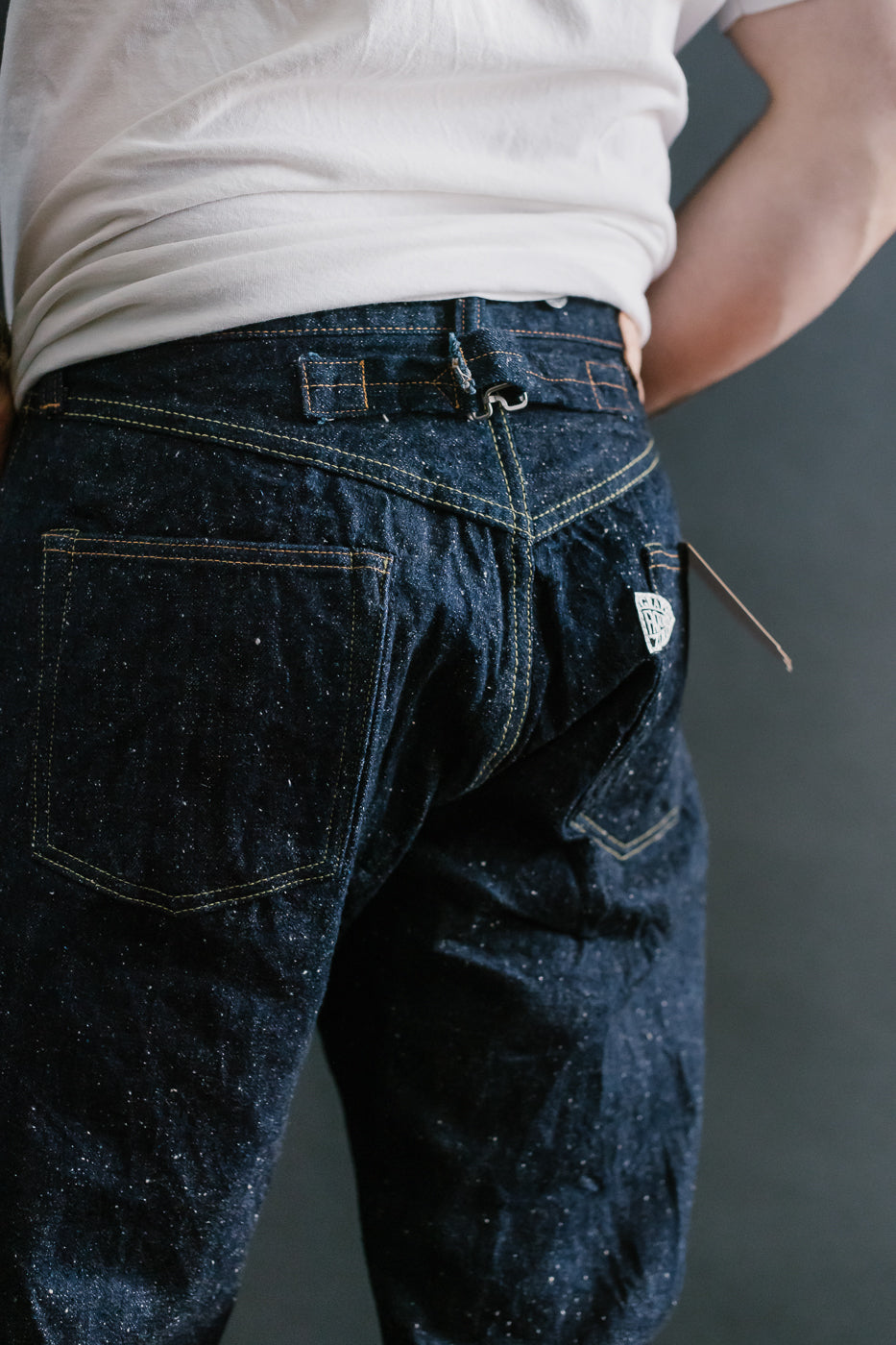 GZ-15HRJ-0510NP - 15oz Nep Yarn Cinch Back Indigo Selvedge Jeans - Heritage Fit