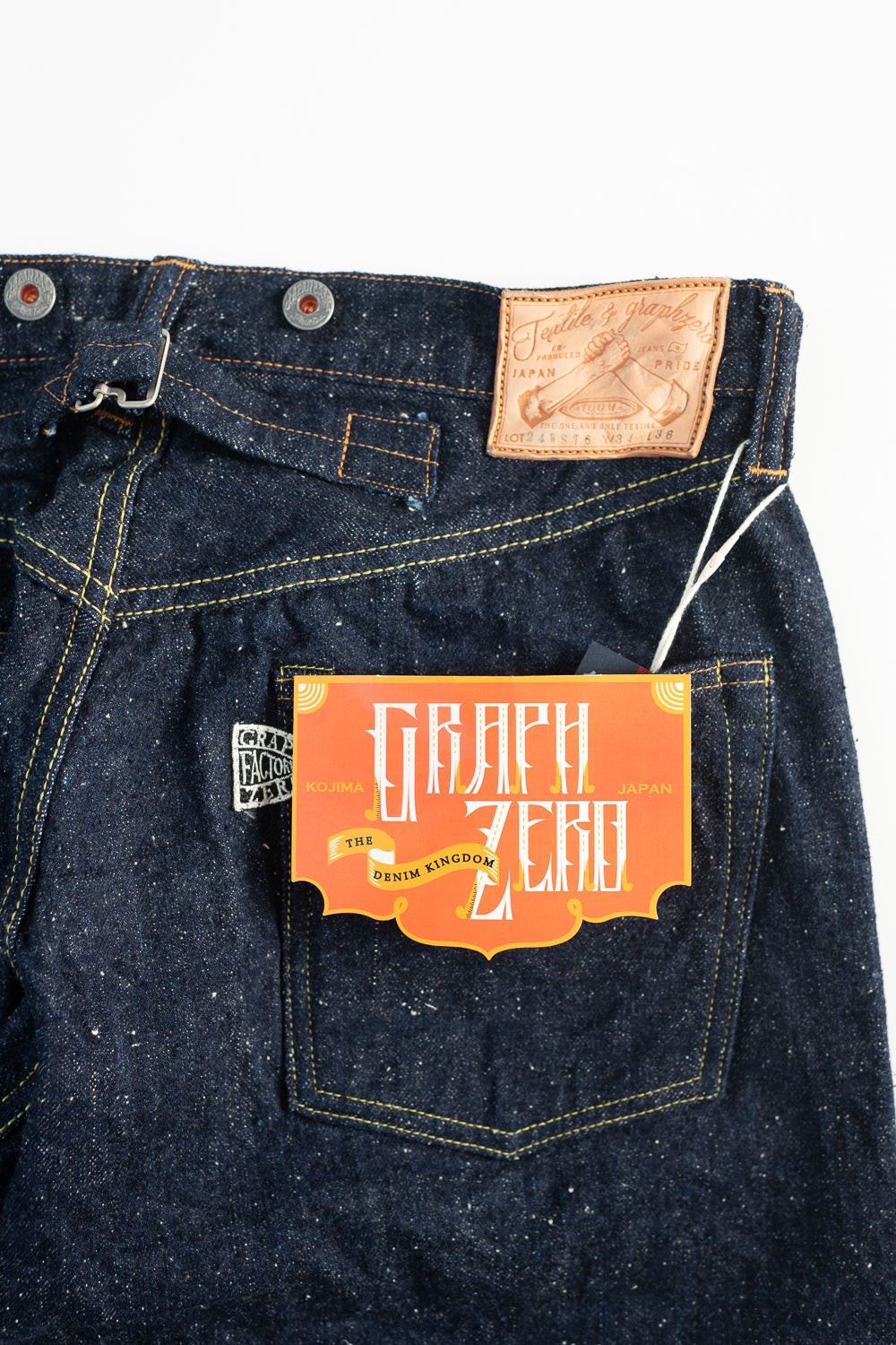 GZ-15HRJ-0510NP - 15oz Nep Yarn Cinch Back Indigo Selvedge Jeans - Heritage Fit