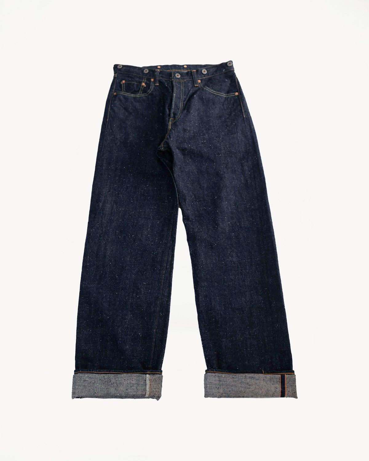 GZ-15HRJ-0510NP - 15oz Nep Yarn Cinch Back Indigo Selvedge Jeans - Heritage Fit