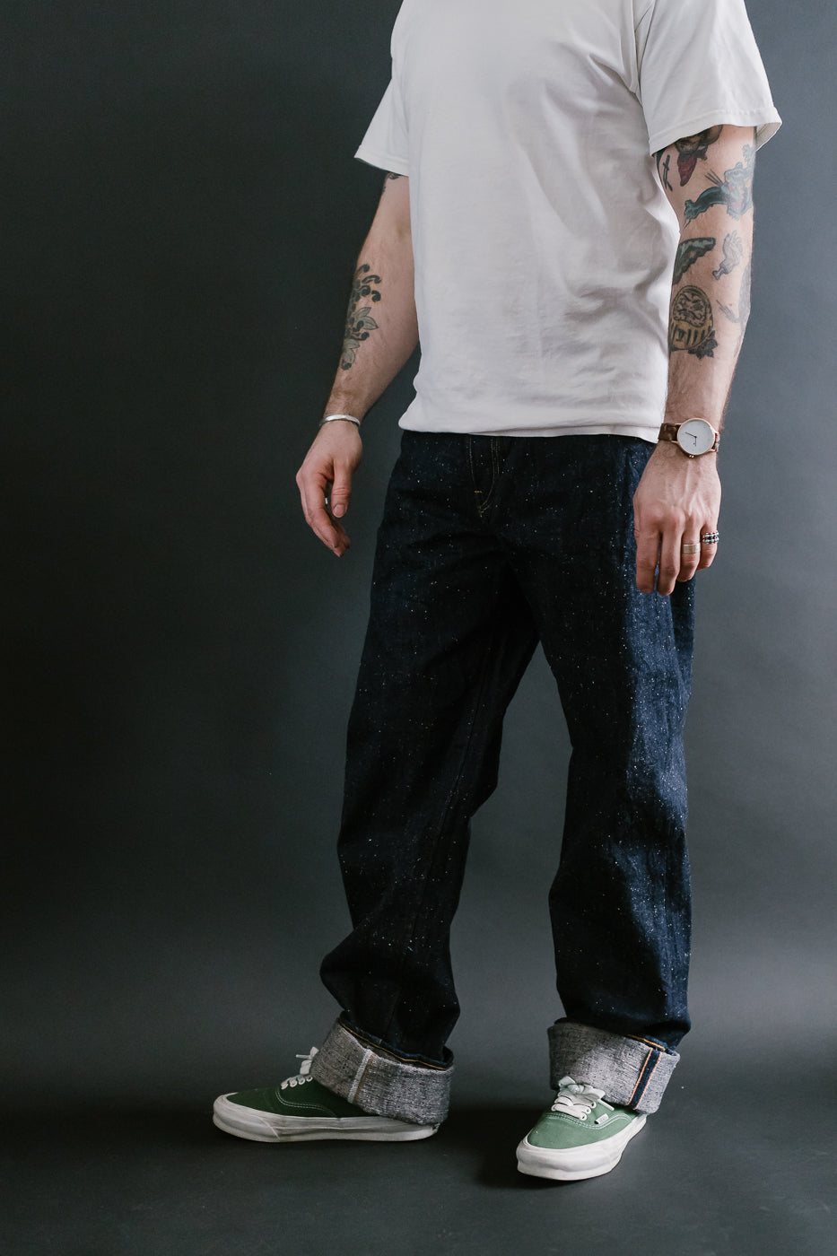 GZ-15HRJ-0510NP - 15oz Nep Yarn Cinch Back Indigo Selvedge Jeans - Heritage Fit