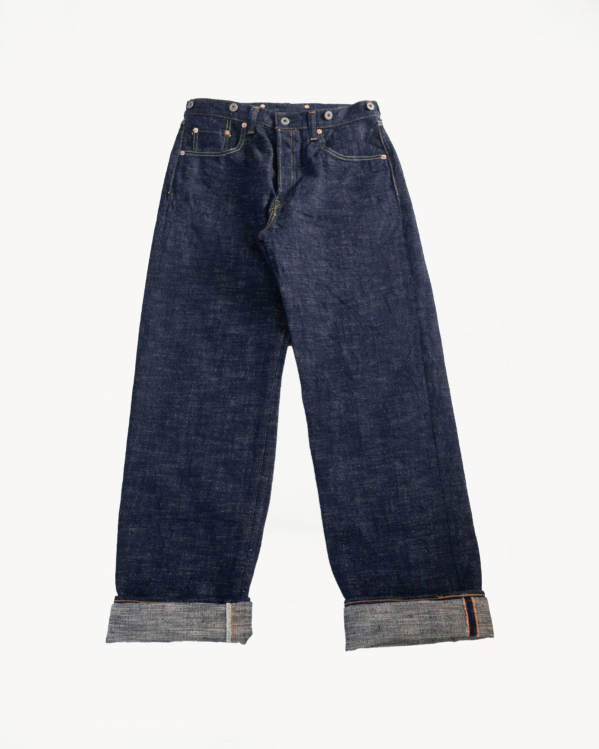 GZ-15HRJ-0510SB - 15oz Slub Yarn Indigo Cinch Back Selvedge Jeans - Heritage Fit