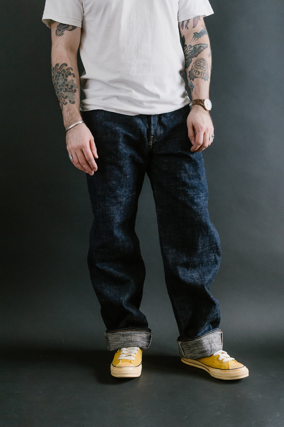 GZ-15HRJ-0510SB - 15oz Slub Yarn Indigo Cinch Back Selvedge Jeans - Heritage Fit