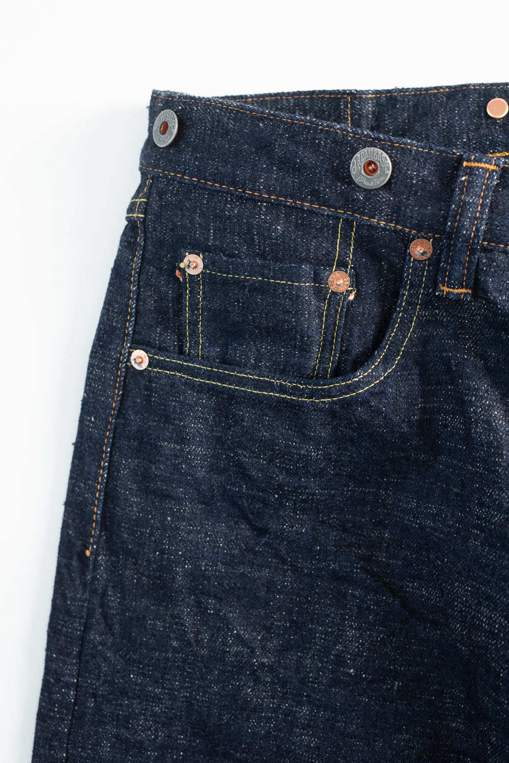 GZ-15HRJ-0510SB - 15oz Slub Yarn Indigo Cinch Back Selvedge Jeans - Heritage Fit