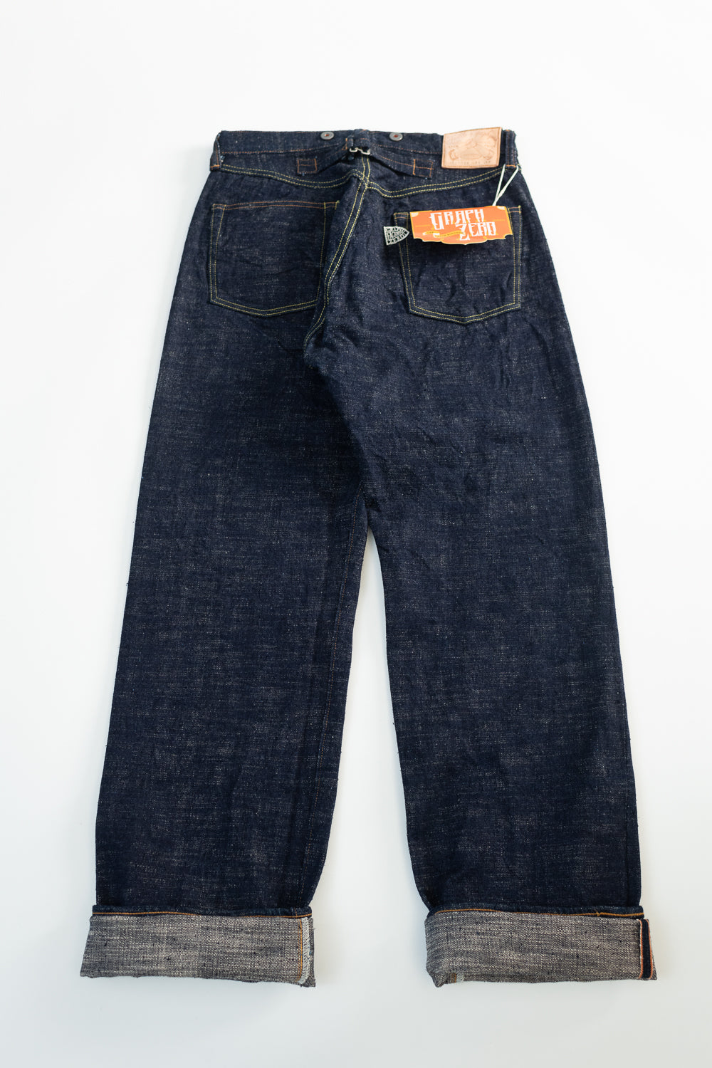 GZ-15HRJ-0510SB - 15oz Slub Yarn Indigo Cinch Back Selvedge Jeans - Heritage Fit
