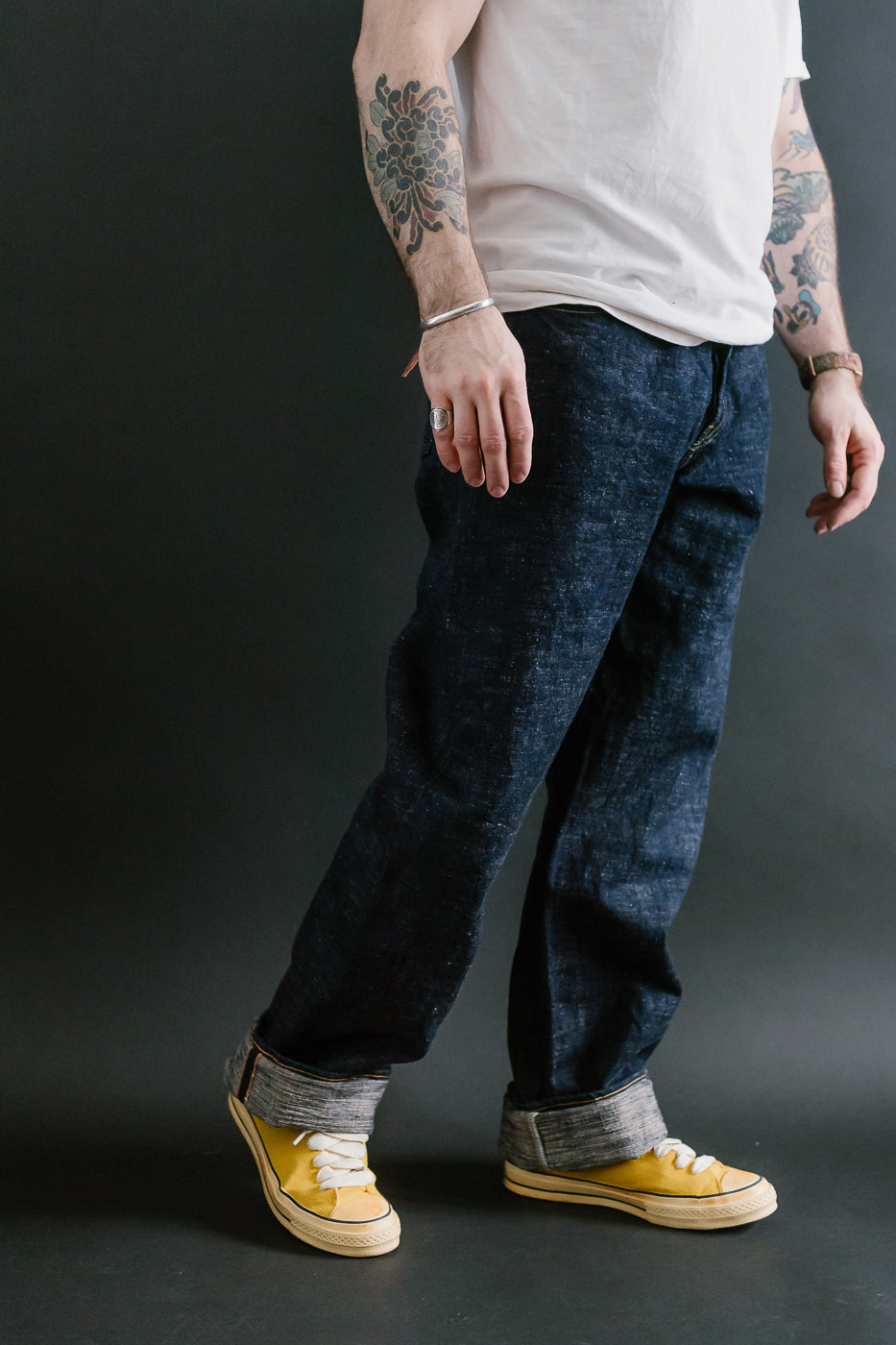 GZ-15HRJ-0510SB - 15oz Slub Yarn Indigo Cinch Back Selvedge Jeans - Heritage Fit