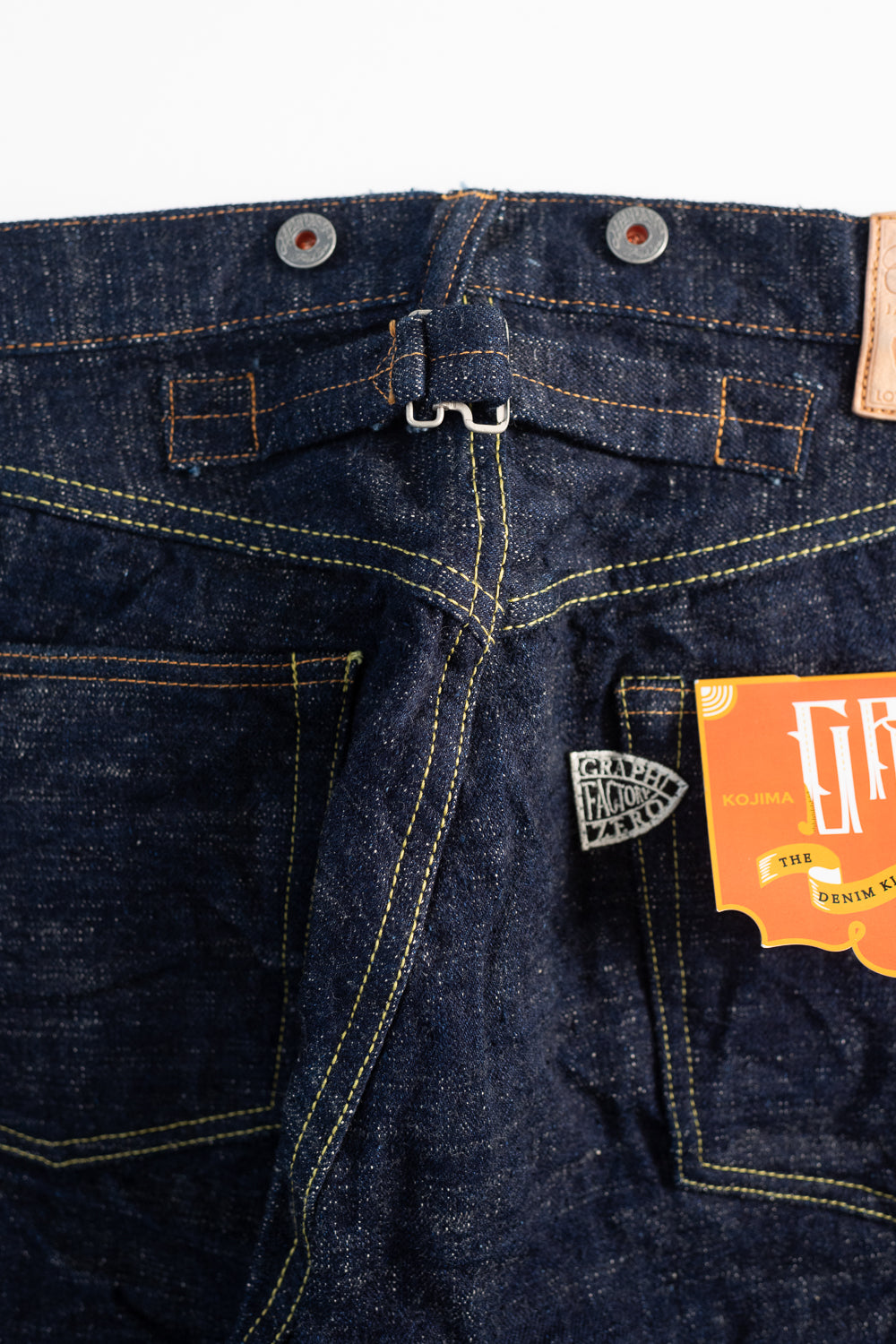 GZ-15HRJ-0510SB - 15oz Slub Yarn Indigo Cinch Back Selvedge Jeans - Heritage Fit