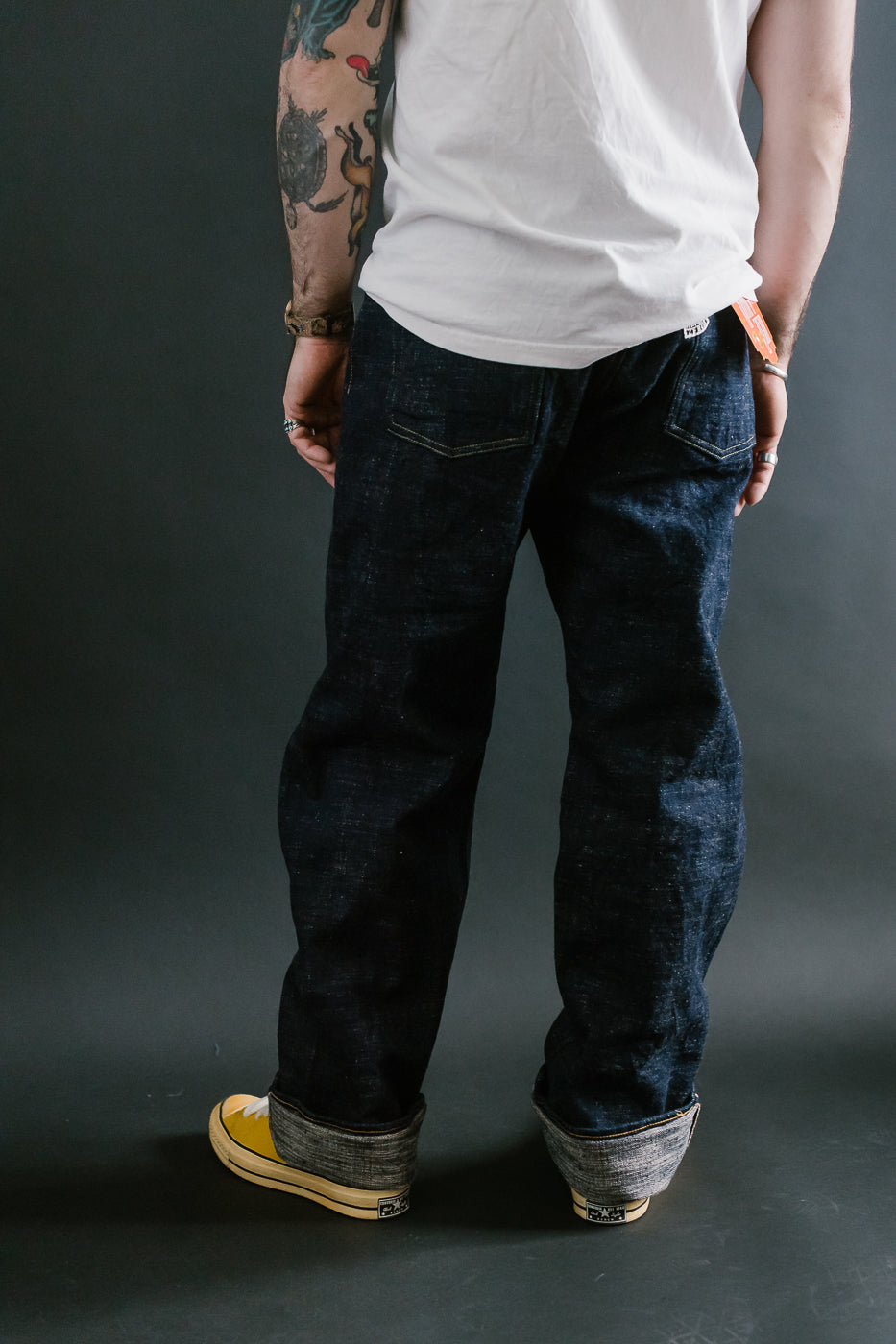 GZ-15HRJ-0510SB - 15oz Slub Yarn Indigo Cinch Back Selvedge Jeans - Heritage Fit