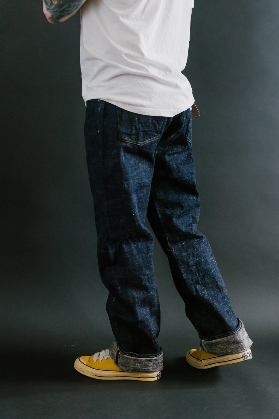 GZ-15HRJ-0510SB - 15oz Slub Yarn Indigo Cinch Back Selvedge Jeans - Heritage Fit