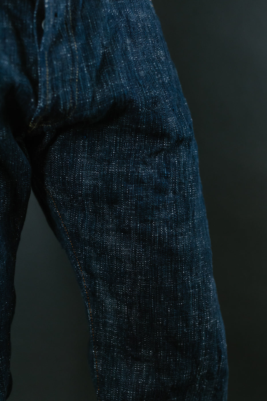 GZ-15SLSTSK-0611 - 15oz Skein Dyed Slubby Green Indigo Selvedge Jeans - Slim Straight Fit