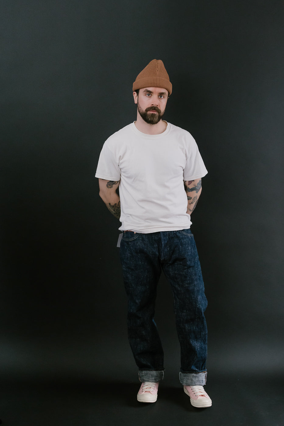 GZ-15SLSTSK-0611 - 15oz Skein Dyed Slubby Green Indigo Selvedge Jeans - Slim Straight Fit
