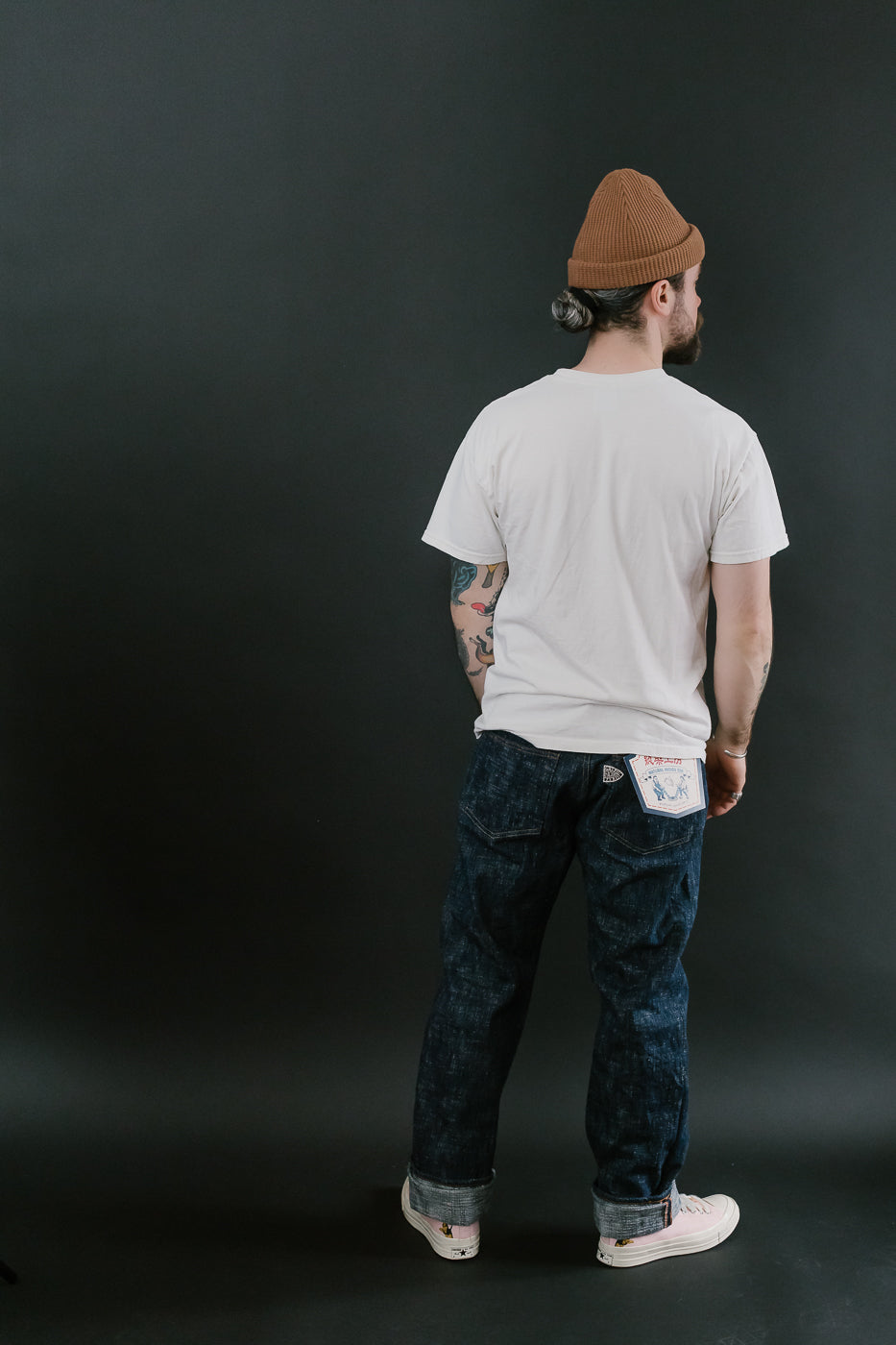 GZ-15SLSTSK-0611 - 15oz Skein Dyed Slubby Green Indigo Selvedge Jeans - Slim Straight Fit