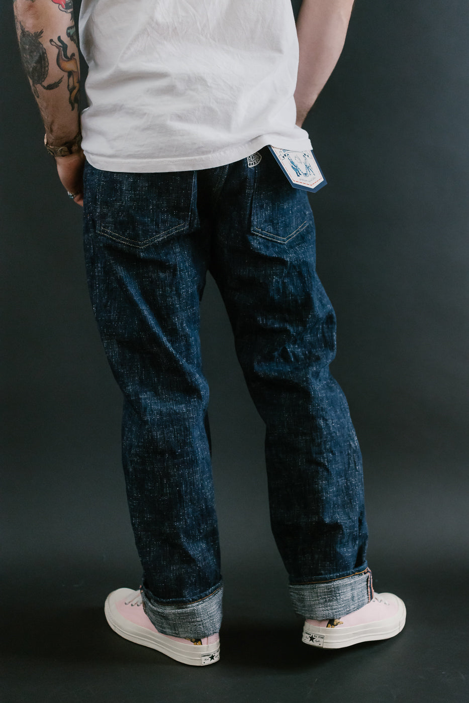 GZ-15SLSTSK-0611 - 15oz Skein Dyed Slubby Green Indigo Selvedge Jeans - Slim Straight Fit