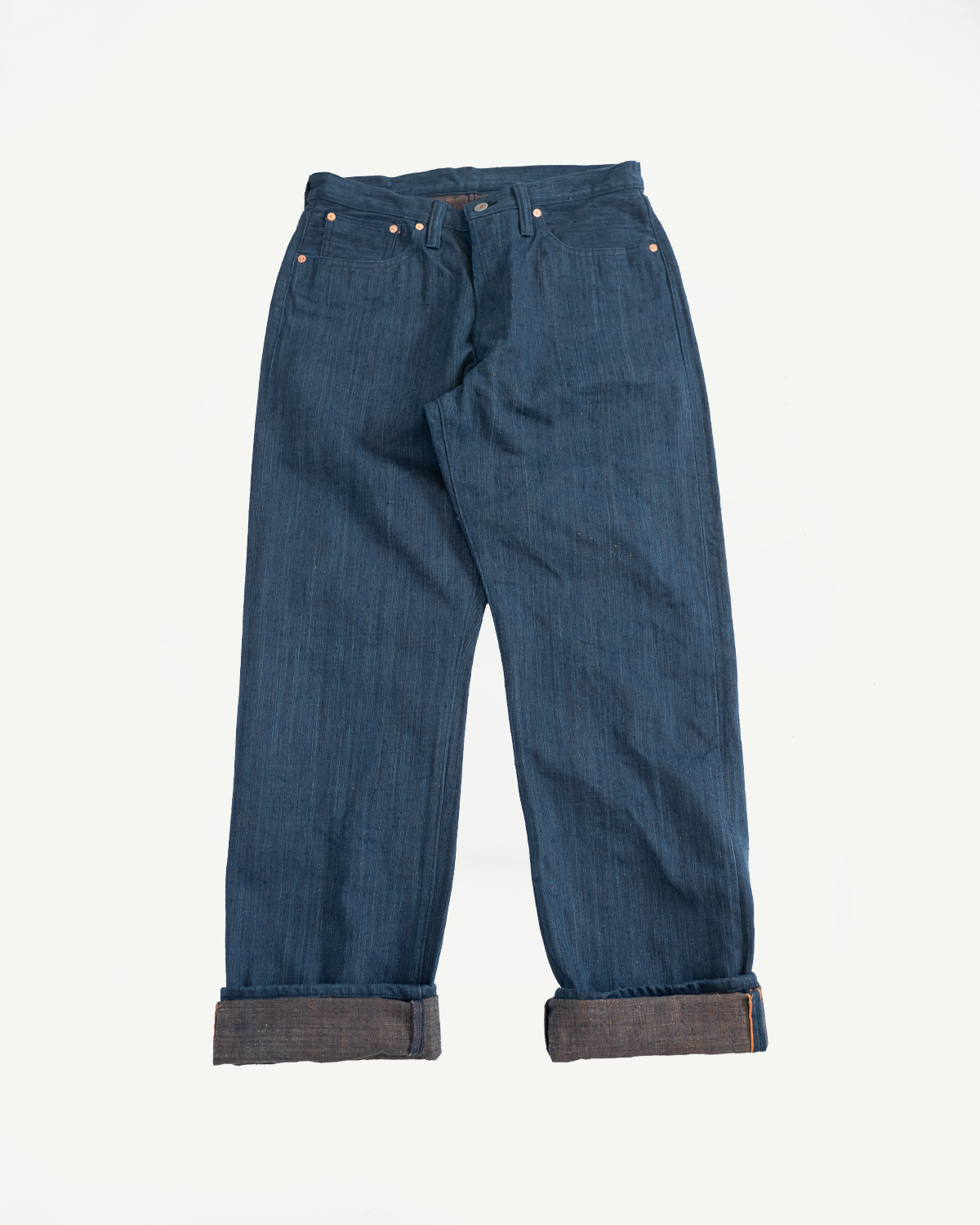 GZ-NPST-AIP - 13oz Aizome x Persimmon Naturally Dyed Nep Selvedge Jeans - Heritage Straight