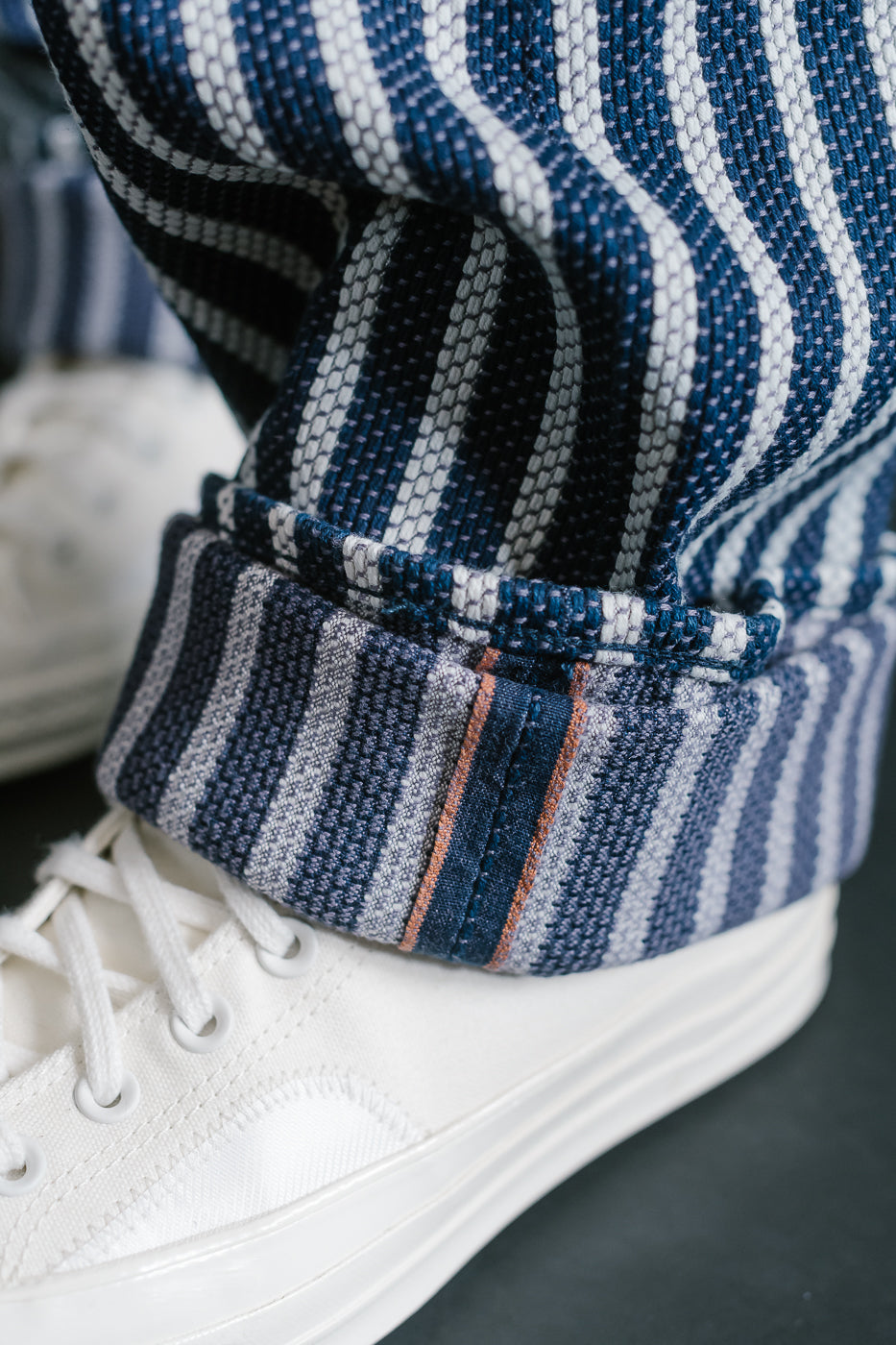 GZ-SKLST-ST- 14.5oz Double-Yarn Stripe Sashiko Selvedge Jeans - Heritage Straight