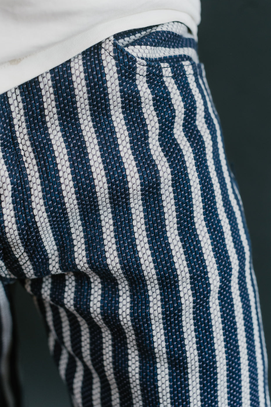 GZ-SKLST-ST- 14.5oz Double-Yarn Stripe Sashiko Selvedge Jeans - Heritage Straight