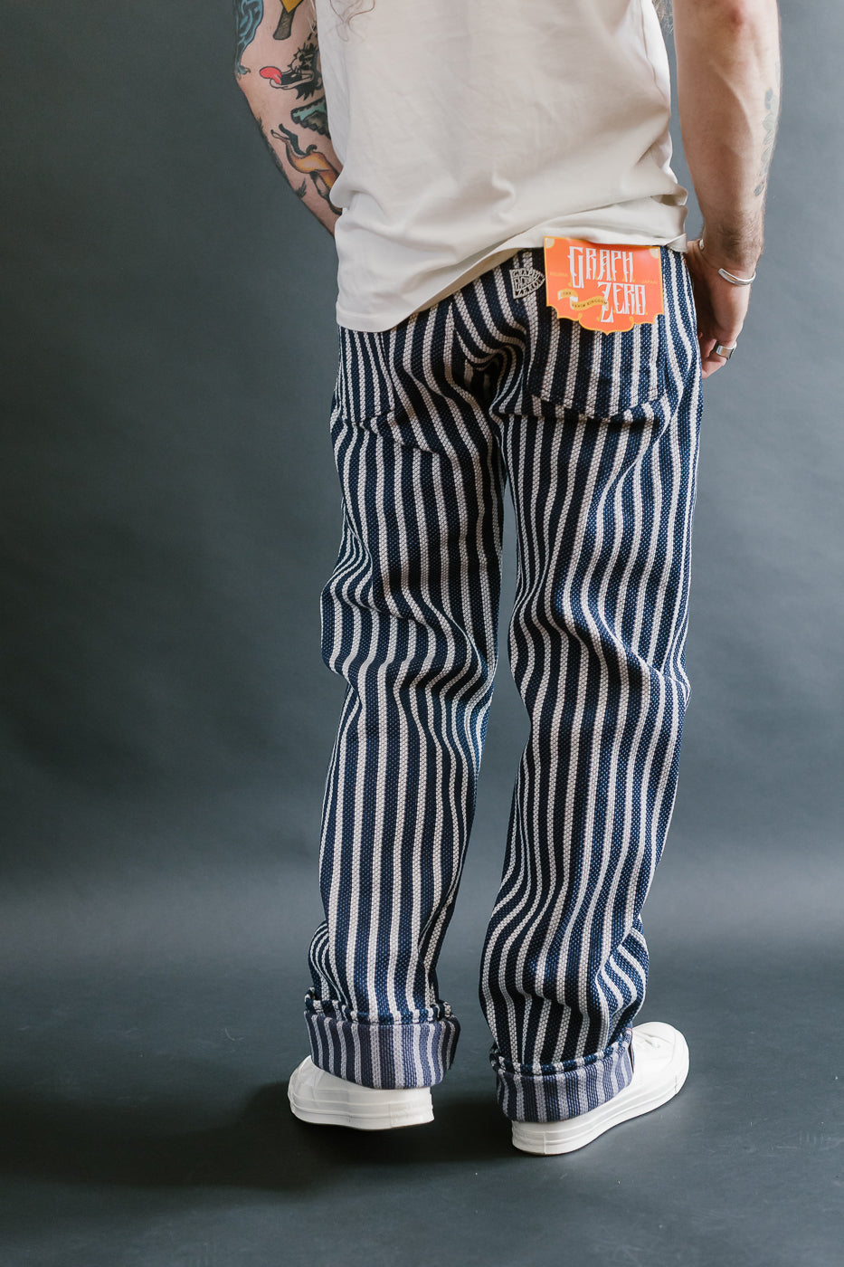 GZ-SKLST-ST- 14.5oz Double-Yarn Stripe Sashiko Selvedge Jeans - Heritage Straight