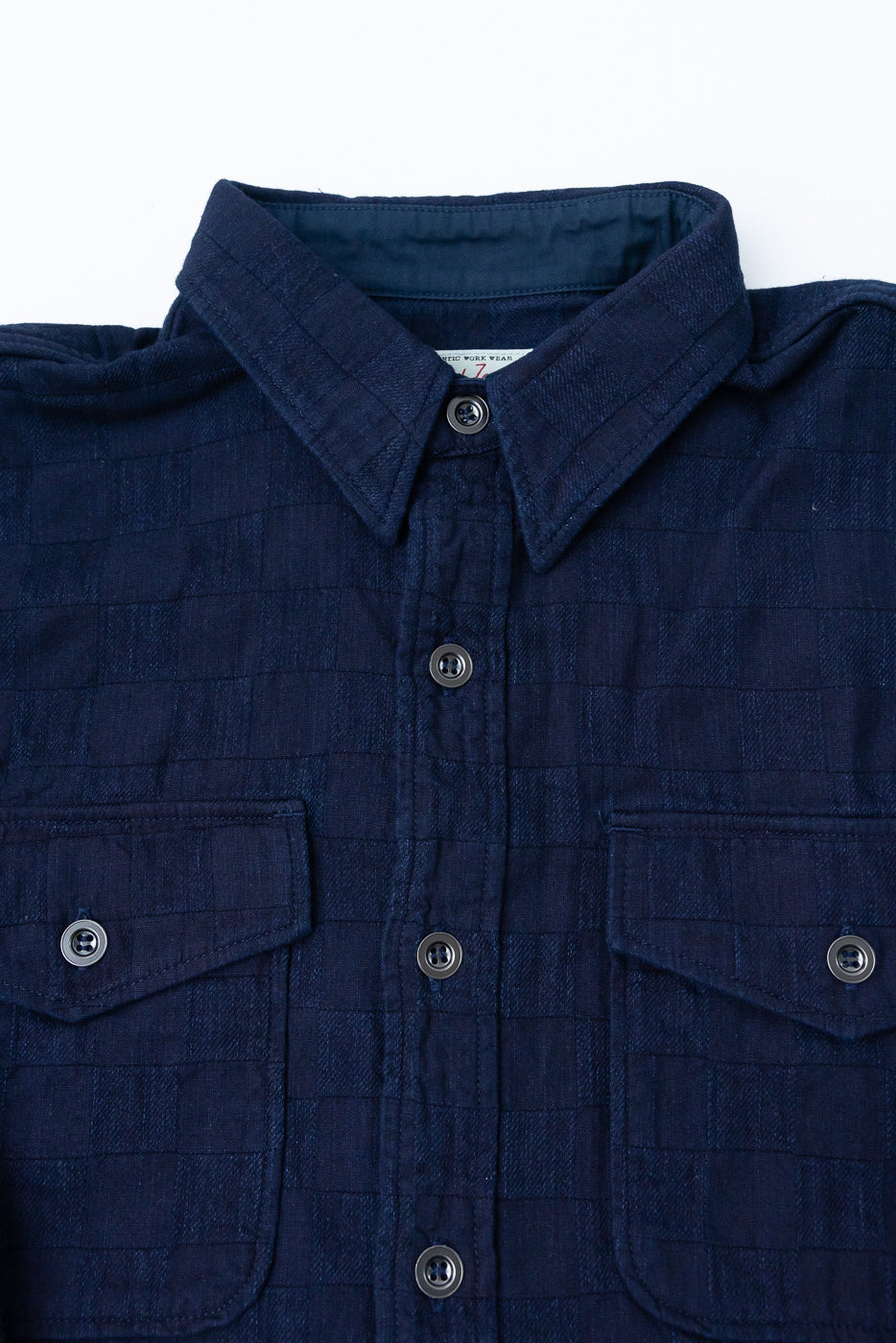 Officer Shirt Jacquard Plaid - Indigo | Dant
