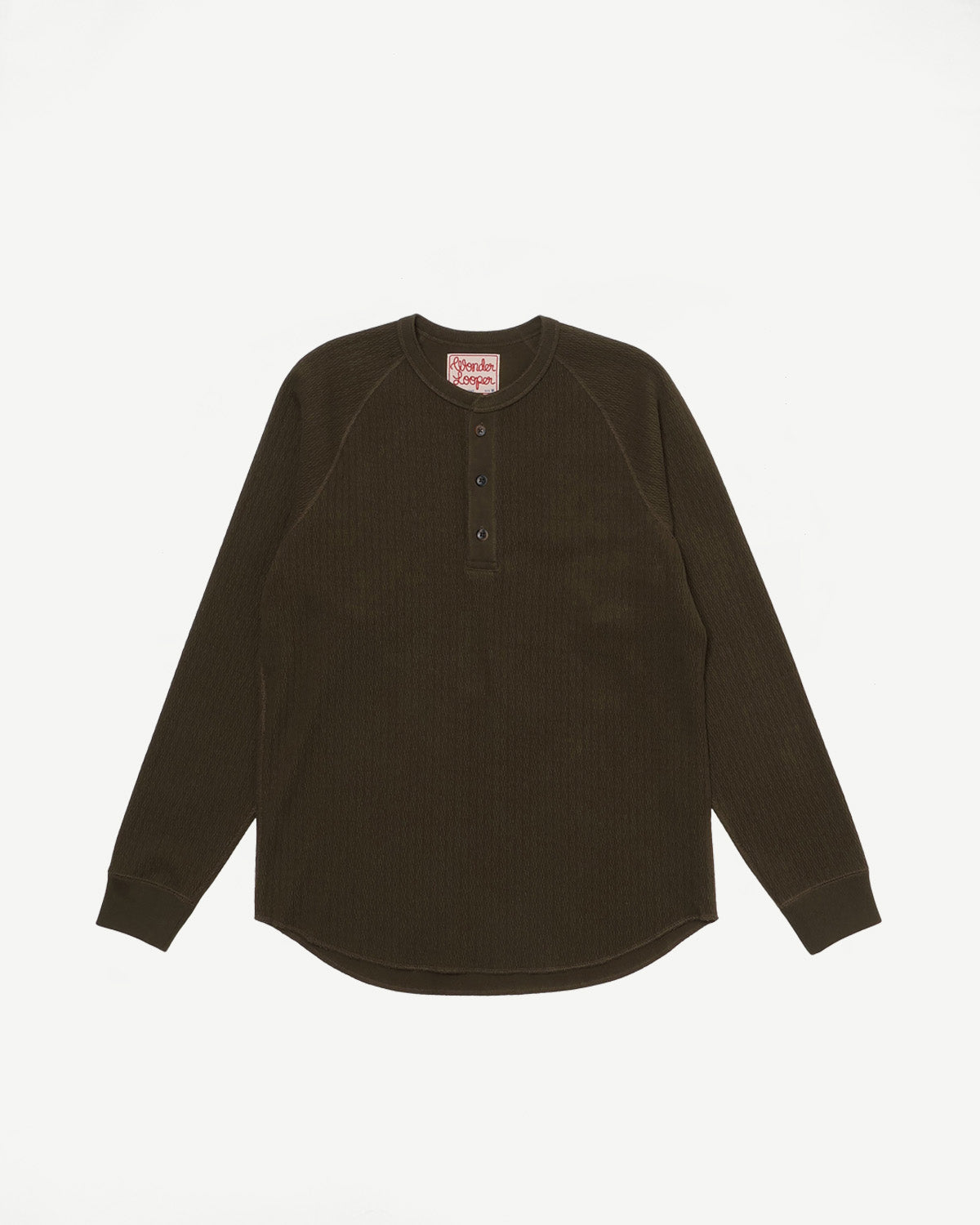 イ*ゴ様 Lame Blend Henley Neck Knit SOERTE Henley Cashmere Blend Honeycomb - Khaki | Dant