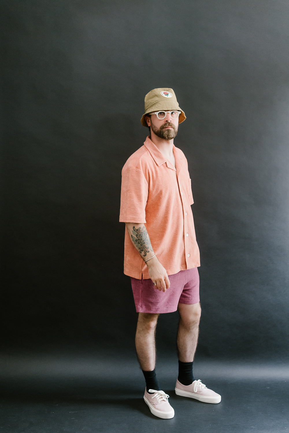 Cocktail in Towel Shirt - Salmon