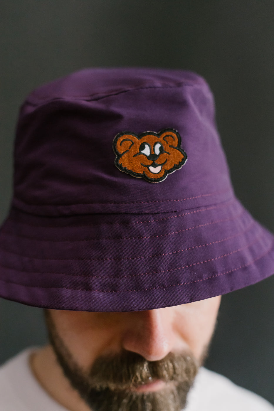 Dream On Dreamer Hat Nylon Shaggy Bear - Purple