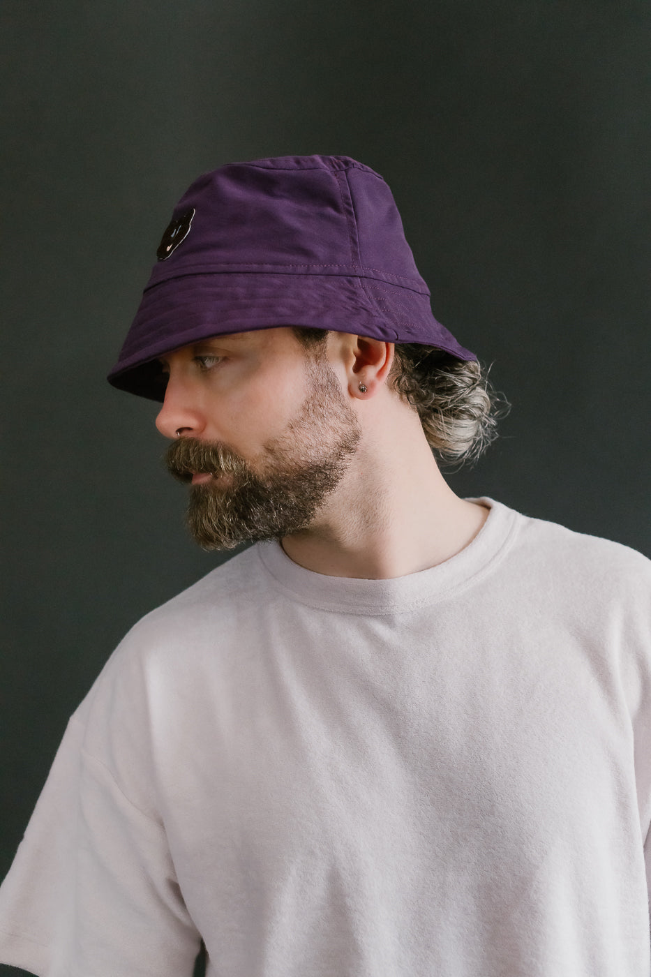 Dream On Dreamer Hat Nylon Shaggy Bear - Purple