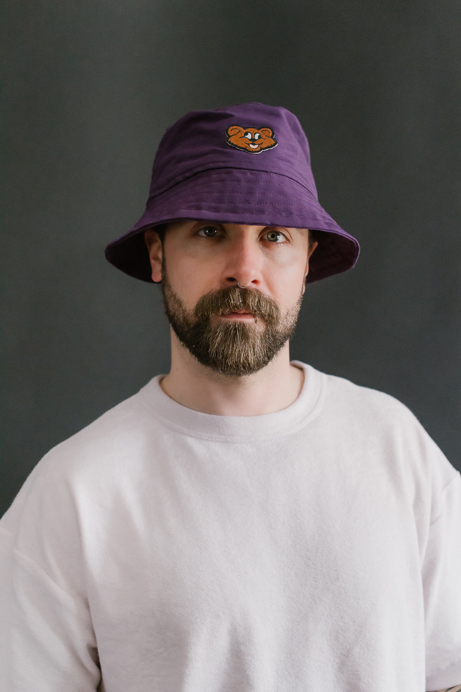 Dream On Dreamer Hat Nylon Shaggy Bear - Purple