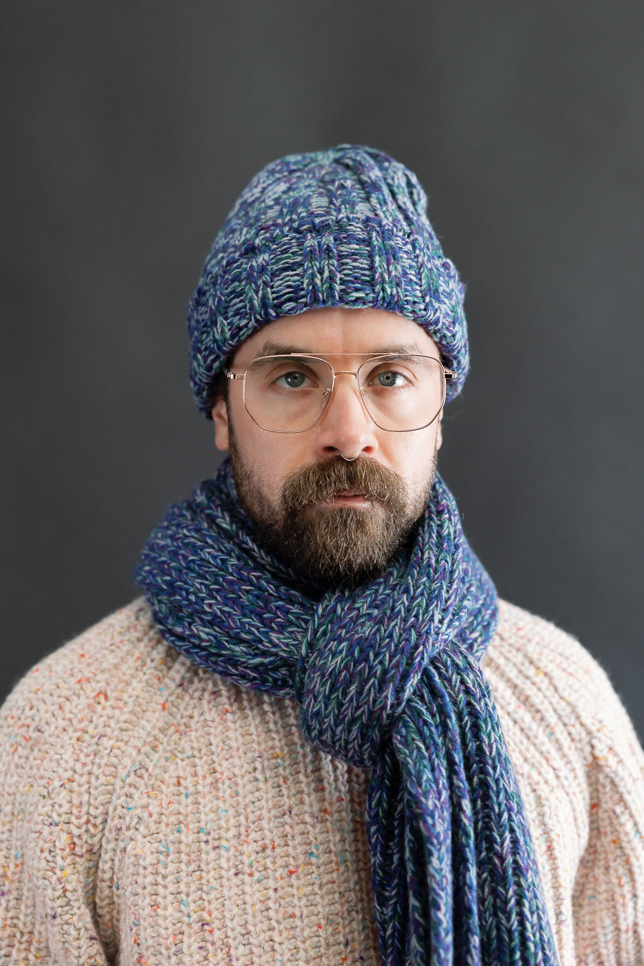 Marled Fantasies Hat - Diesel Mix