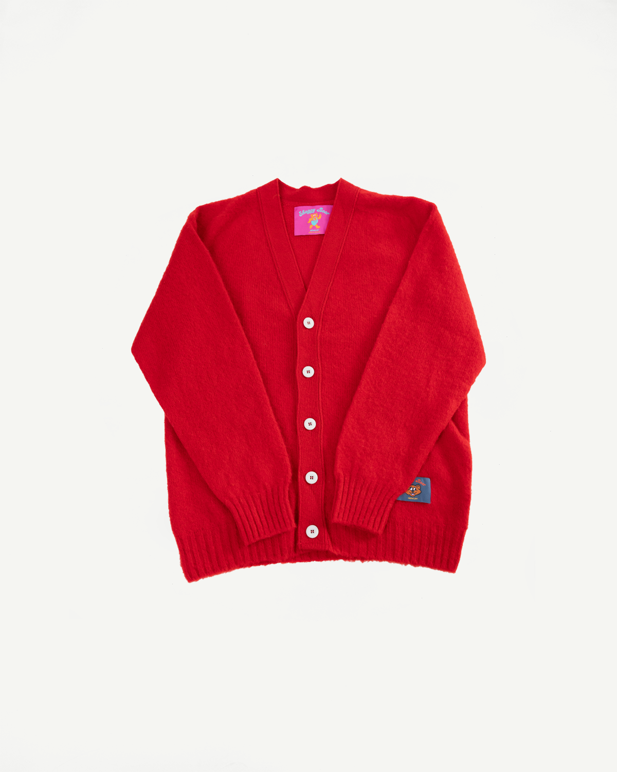 Shaggy Bear Cardigan - Flaming Red | Dant Shaggy Bear Cardigan - Flaming Red | Dant