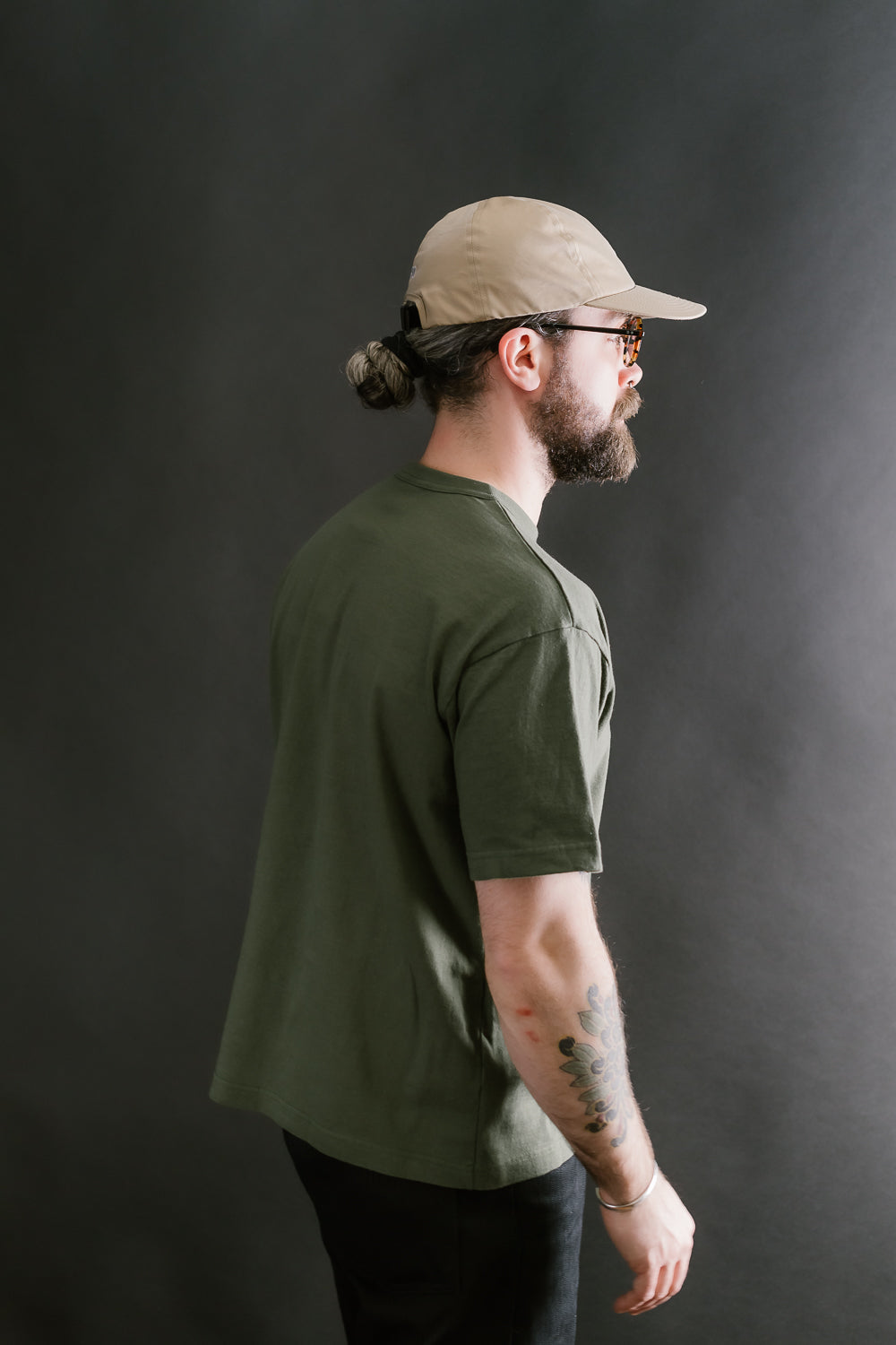 IHT-1610L-OLV - 6.5oz Loopwheel Crew Neck T-Shirt with Longer Body - Olive