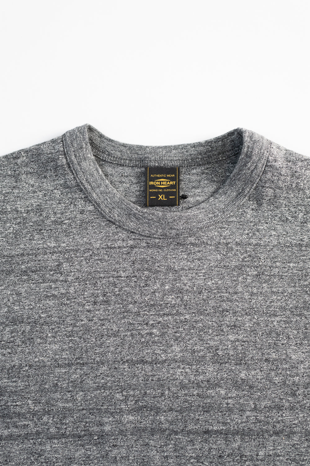 IHT-1610L-GRY - 6.5oz Loopwheel Crew Neck T-Shirt with Longer Body - Grey